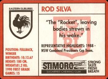 1991 Stimorol NRL #135 Rod Silva Back
